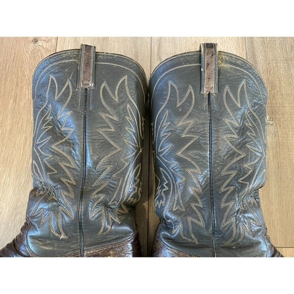 Paul Wheeler Boot Co Houston Mahogany Grey Full Quill Ostrich Cowboy Boots 8.5D main image 8